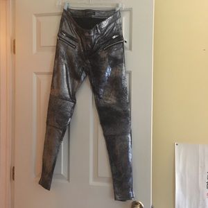 Zara metallic soft biker pants